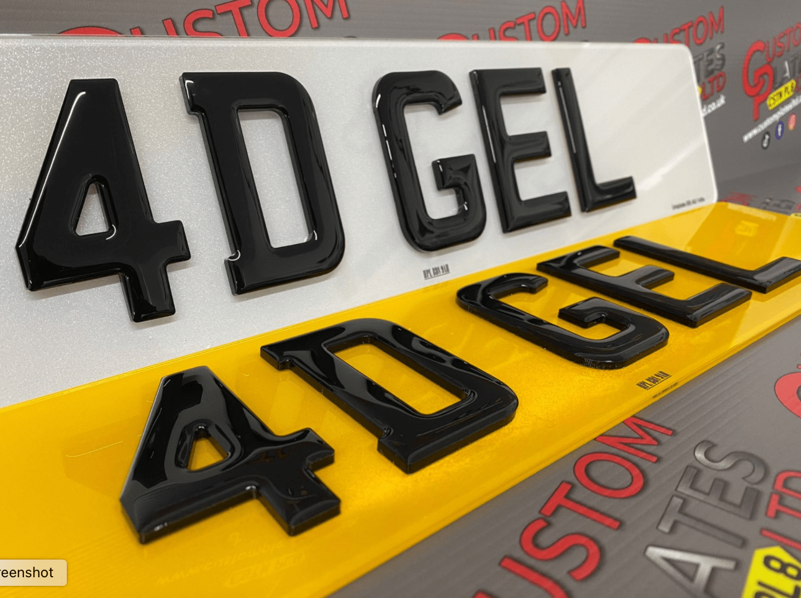 thumbnail image 2 of 4D Gel Hex Number Plates – Road Legal Gloss Black Acrylic, 5 Digit, Front & Back 2 of 3
